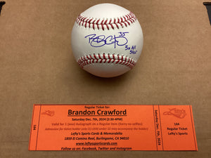 Brandon Crawford San Francisco Giants "3x All Star" Autographed Baseball