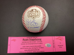 Ryan Vogelsong "12 WS Champs" San Francisco Giants Autographed 2012 WS Baseball