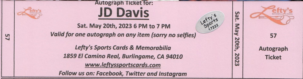 JD Davis San Francisco Giants Autographed 8x10 Photo (Horizontal, Running, White Jersey)
