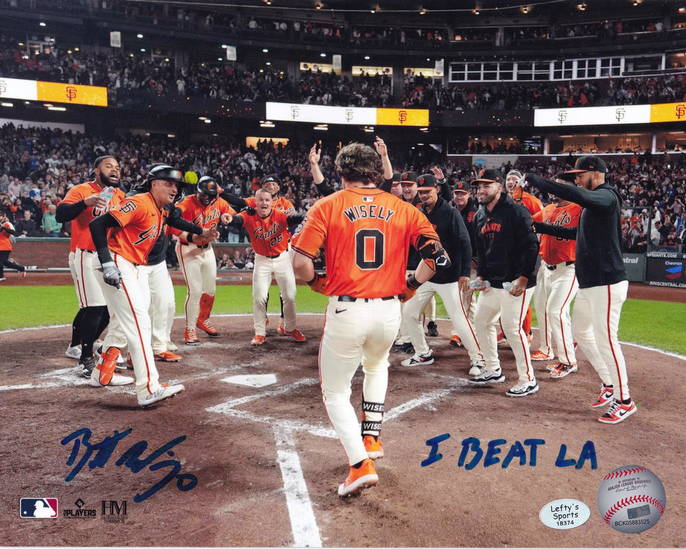 Brett Wisely San Francisco Giants "I Beat LA" Autographed 8x10 Photo