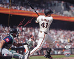 Wilmer Flores San Francisco Giants Autographed 8x10 Photo (Swinging, Cream Jersey)