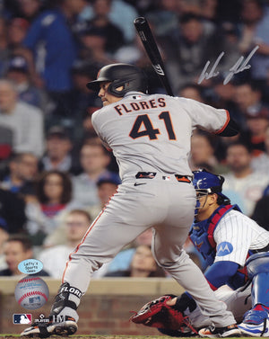 Wilmer Flores San Francisco Giants Autographed 8x10 Photo (Grey Jersey, Hitting)