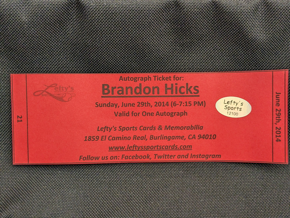 Brandon Hicks San Francisco Giants Autographed Baseball