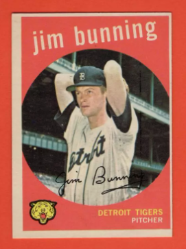 1959 Topps #149 Jim Bunning EX+ Excellent+ Detroit Tigers