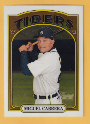 2021 Topps Heritage Chrome #107 Miguel Cabrera NM-MT+ Detroit Tigers 130/999