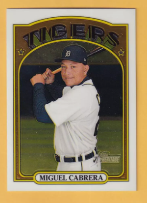 2021 Topps Heritage Chrome #107 Miguel Cabrera NM-MT+ Detroit Tigers 130/999