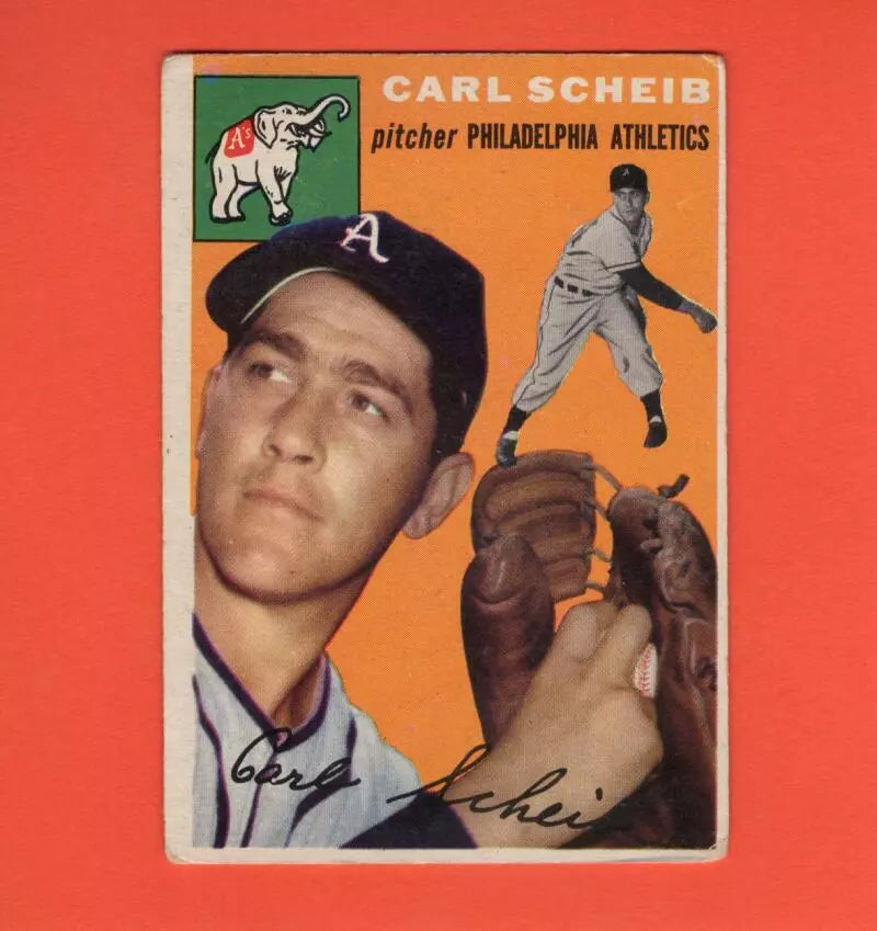 1954 Topps #118 Carl Scheib VG Very Good Philadelphia Athletics