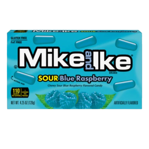 Mike and Ike Sour Blue Raspberry Theater Box