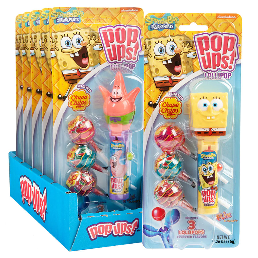 SpongeBob Squarepants Pop Ups! Lollipops Blister – Lefty's Sports