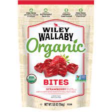 
                
                    Load image into Gallery viewer, Wiley Wallaby Organic Strawberry Licorice Bites 5.5oz Bag
                
            