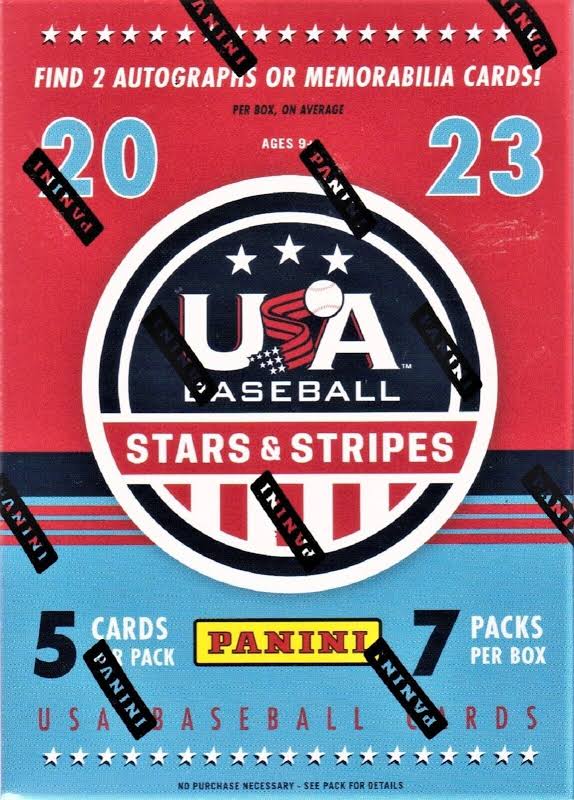 
                
                    Load image into Gallery viewer, Panini USA Baseball Stars &amp;amp; Stripes 2023 Blaster Box (7 Packs)
                
            