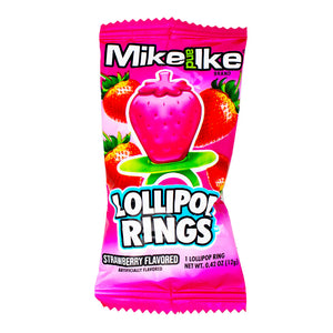 Mike and Ike Lollipop Rings Strawberry