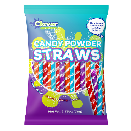 Clever Candy Powdered Candy Straws Bag