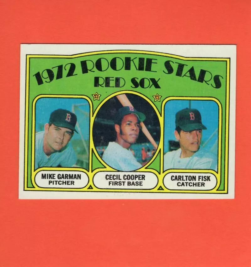 1972 Topps #79 Mike Garman/Cecil Cooper/Carlton Fisk Red Sox Rookies EX+ Excellent+ RC Rookie Boston Red Sox