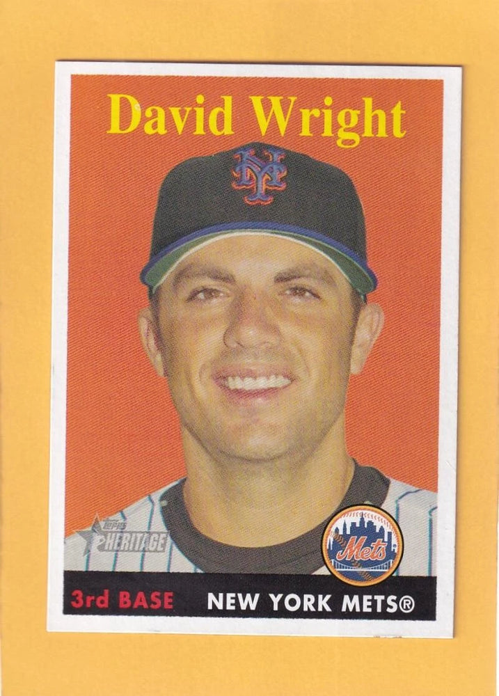 2007 Topps Heritage #92b David Wright NM-MT+ New York Mets Yellow Name Variation