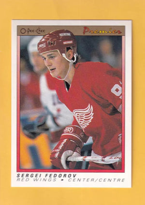 1990-91 O-Pee-Chee Premier #30 Sergei Fedorov NM-MT RC Rookie Detroit Red Wings #32394