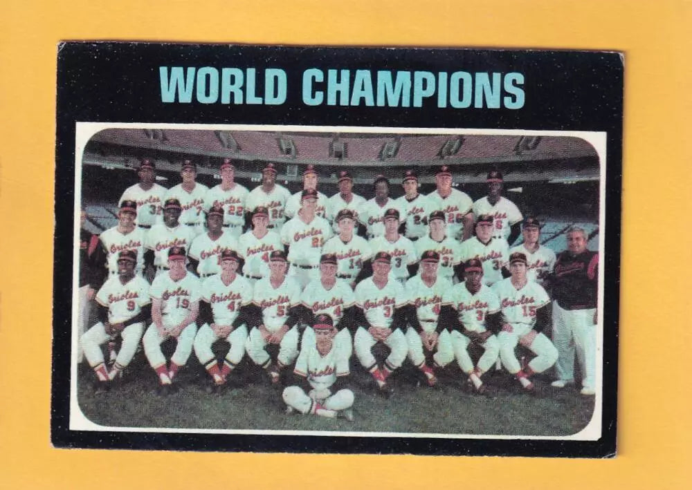 1971 Topps #1 World Champions Orioles VG/EX Very Good/Excellent Baltimore Orioles #33042