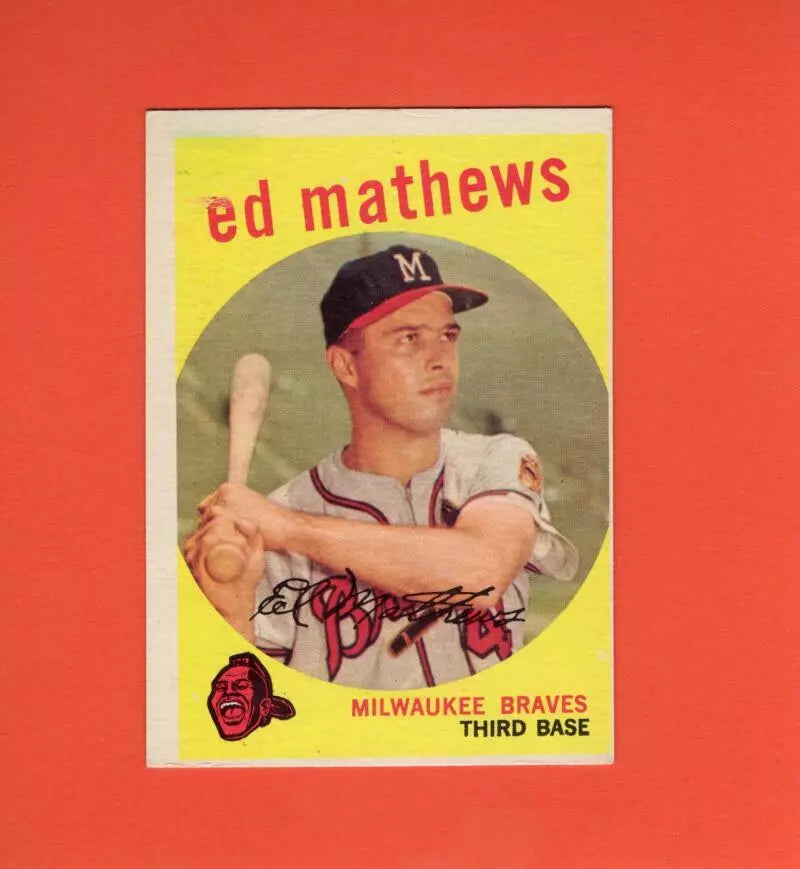 1959 Topps #450 Eddie Mathews VG+ Very Good Plus Milwaukee Braves