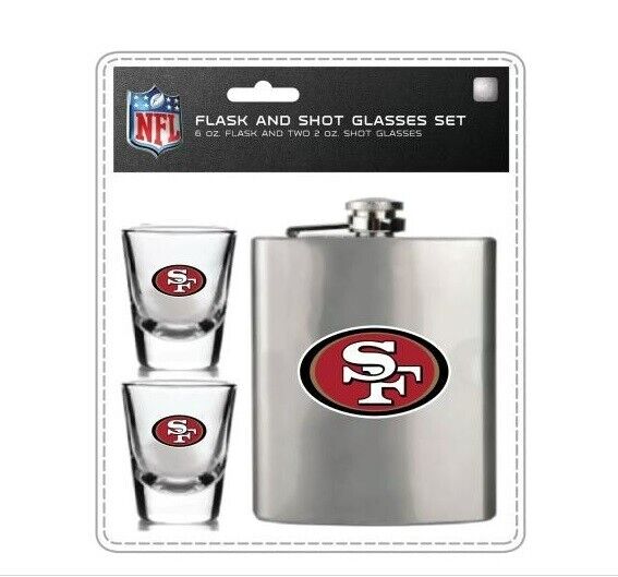 San Francisco 49ers Flask and Shot Glasses Set