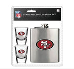 San Francisco 49ers Flask and Shot Glasses Set