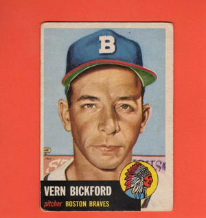 1953 Topps #161 Vern Bickford DP VG Very Good Boston Braves