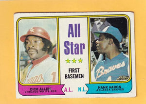 1974 Topps #332 Dick Allen/Hank Aaron All-Star First Basemen VG+ Very Good Plus Chicago White Sox/Atlanta Braves