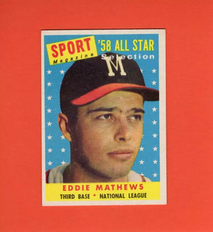1958 Topps #480 Eddie Mathews AS EX+ Excellent+ Milwaukee Braves