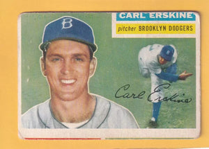 1956 Topps #233 Carl Erskine F Fair (MC) Brooklyn Dodgers #33056