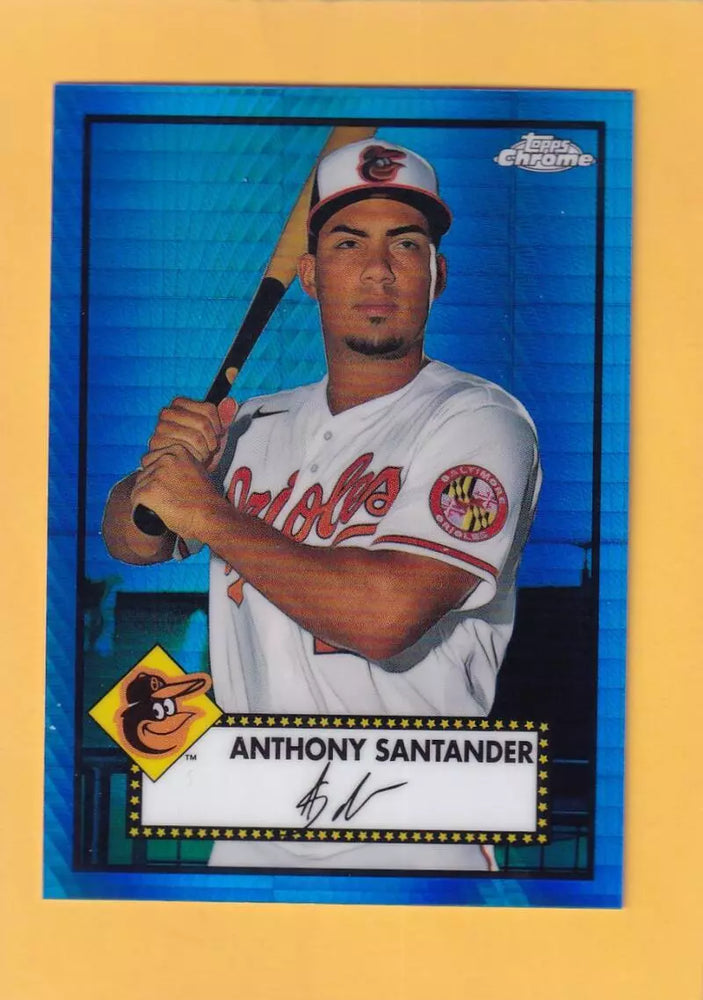 2021 Topps Chrome Platinum Anniversary Refractor Prism Blue #375 Anthony Santander NM-MT+ Baltimore Orioles