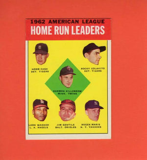 1963 Topps #4 Killebrew/Cash/Colavito/Wagner/Gentile/Maris AL Home Run Leaders EX Excellent Minnesota Twins/Detroit Tigers/Los Angeles Angels/Baltimor