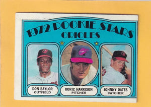 1972 Topps #474 Don Baylor/Roric Harrison/Johnny Oates Orioles Rookies VG+ Very Good Plus RC Rookie Baltimore Orioles