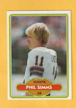 1980 Topps #225 Phil Simms EX+ Excellent+ RC Rookie New York Giants #32405