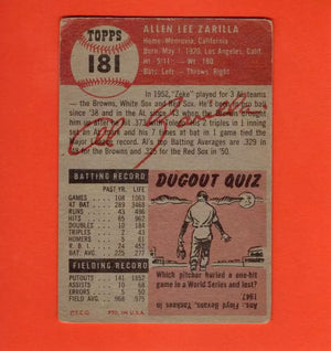 1953 Topps #181 Al Zarilla G/VG Good/Very Good Boston Red Sox