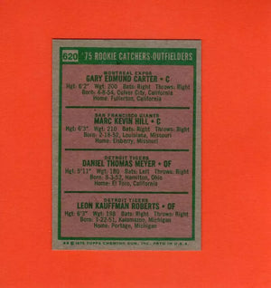 1975 Topps Mini #620 Rookie Catchers-Outfielders Gary Carter/Marc Hill/Dan Meyer/Leon Roberts NM Near Mint RC Rookie Montreal Expos/San Francisco Gian