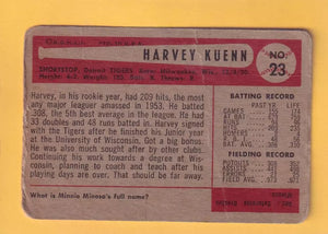 1954 Bowman #23 Harvey Kuenn F Fair RC Rookie Detroit Tigers #33052