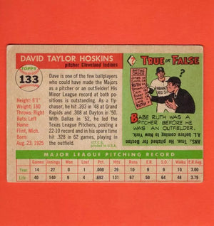 1955 Topps #133 Dave Hoskins UER VG+ Very Good Plus Cleveland Indians
