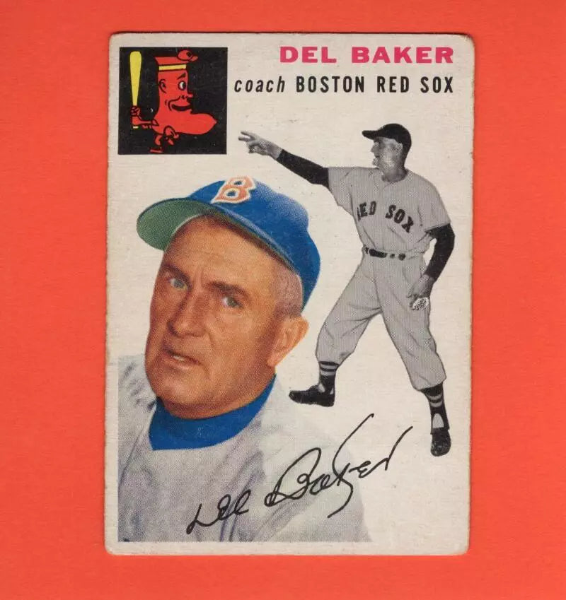 1954 Topps #133 Del Baker CO G/VG Good/Very Good Boston Red Sox