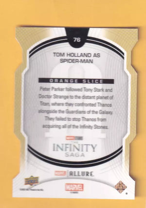 2022 Upper Deck Marvel Allure Orange Slice Die Cut #76 Tom Holland as Spider-Man NM-MT+