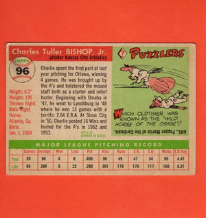 1955 Topps #96 Charlie Bishop VG+ Very Good Plus Kansas City Athletics