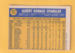 1970 Topps #714 Al Spangler EX Excellent Chicago Cubs #32798