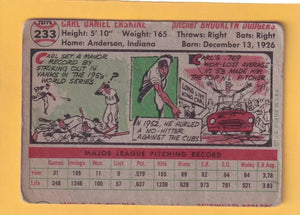 1956 Topps #233 Carl Erskine F Fair (MC) Brooklyn Dodgers #33056
