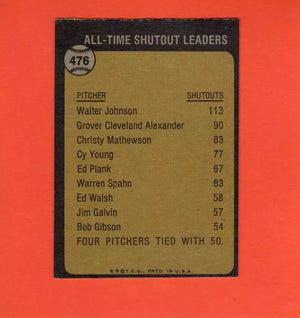 1973 Topps #476 Walter Johnson ATL EX/NM Washington Senators