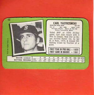1971 Topps Super #49 Carl Yastrzemski VG+ Very Good Plus (miscut) Boston Red Sox
