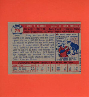 1957 Topps #79 Lindy McDaniel EX Excellent RC Rookie St. Louis Cardinals
