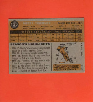 1960 Topps #153 Bobby Thomson VG+ Very Good Plus Boston Red Sox