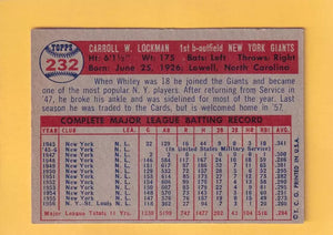 1957 Topps #232 Whitey Lockman EX Excellent New York Giants #32470