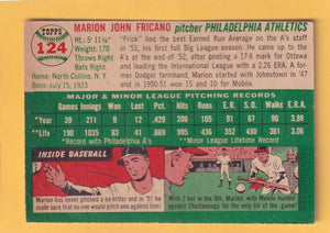 1954 Topps #124 Marion Fricano G/VG Good/Very Good Philadelphia Athletics #33053
