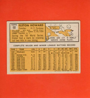 1963 Topps #60 Elston Howard G Good New York Yankees