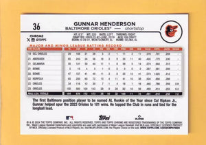 2024 Topps Chrome Refractor Pink #36 Gunnar Henderson NM-MT+ Baltimore Orioles