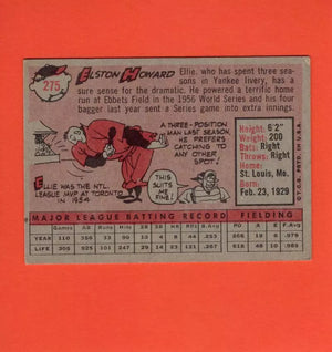 1958 Topps #275 Elston Howard VG/EX Very Good/Excellent New York Yankees